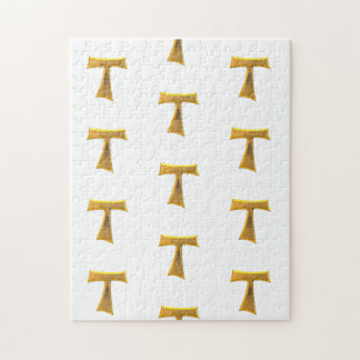 Golden 3-D Look Franciscan Tau Cross Puzzle