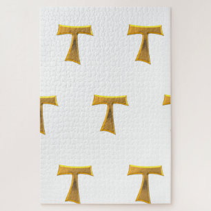 Golden 3-D Look Franciscan Tau Cross Puzzle