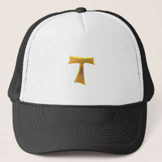 Golden 3-D Look Franciscan Tau Cross Truckerkappe