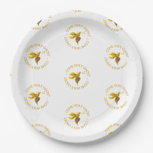 Golden 3-D Look Heiliger Geist - Heiliger Geist Pappteller (Vorderseite)