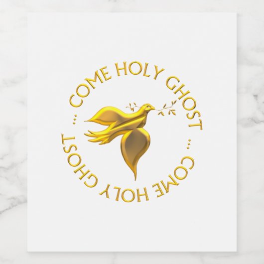 Golden 3-D Look Heiliger Geist - Heiliger Geist Weinetikett (Einzelnes Label)
