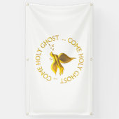 Golden 3-D Look Holy Ghost - Heiliger Geist Banner (Vertikal)