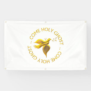 Golden 3-D Look Holy Ghost - Heiliger Geist Banner