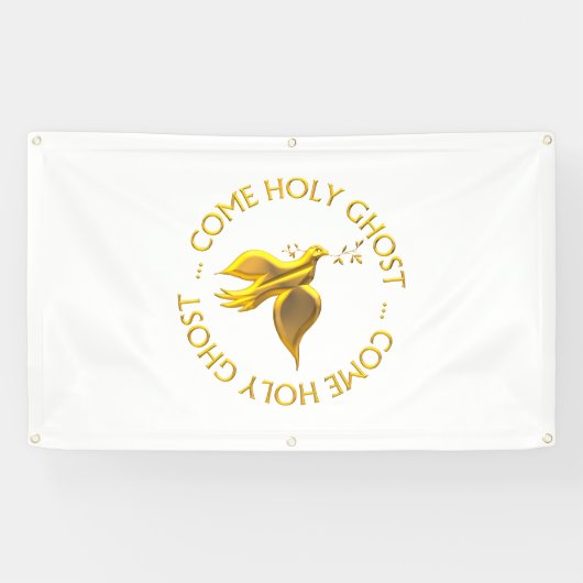 Golden 3-D Look Holy Ghost - Heiliger Geist Banner (Horizontal)