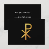Golden "3-D" RSVP Karte (Vorne/Hinten)