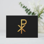 Golden "3-D" RSVP Karte (Stehend Vorderseite)