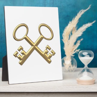 Golden "3-D" St. Peter's Keys Fotoplatte