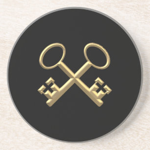 Golden "3-D" St. Peter's Keys Getränkeuntersetzer