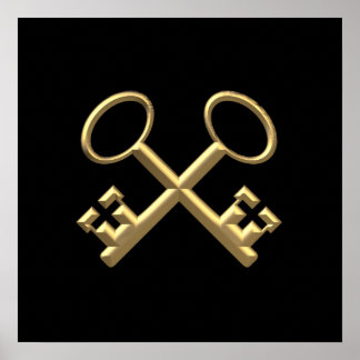 Golden "3-D" St. Peter's Keys Poster