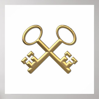 Golden "3-D" St. Peter's Keys Poster