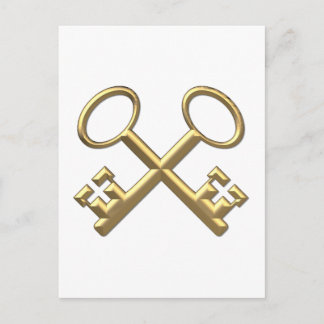 Golden "3-D" St. Peter's Keys Postkarte