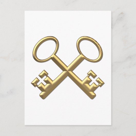 Golden "3-D" St. Peter's Keys Postkarte (Vorderseite)