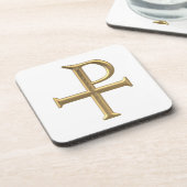 Golden "3-D" Tau-Rho Getränkeuntersetzer (Linke Seite)