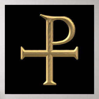 Golden "3-D" Tau-Rho Poster