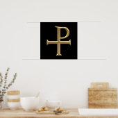 Golden "3-D" Tau-Rho Poster (Küche)