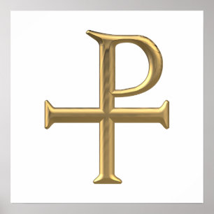 Golden "3-D" Tau-Rho Poster