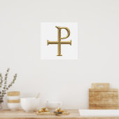 Golden "3-D" Tau-Rho Poster (Küche)
