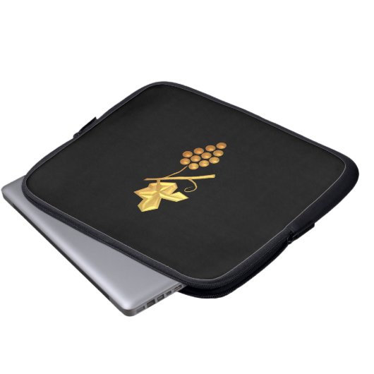 Golden "3-D" Trauben Laptopschutzhülle (Vorne Knopf)