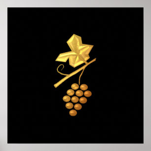 Golden "3-D" Trauben Poster