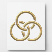 Golden "3-D" Trinity Rings Fotoplatte (Vorderseite)