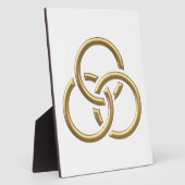 Golden "3-D" Trinity Rings Fotoplatte (Seite)