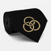 Golden "3-D" Trinity Rings Krawatte (Gerollt)