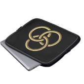 Golden "3-D" Trinity Rings Laptopschutzhülle (Vorne Knopf)