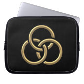 Golden "3-D" Trinity Rings Laptopschutzhülle (Vorderseite)