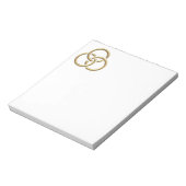 Golden "3-D" Trinity Rings Notizblock (Rotiert)