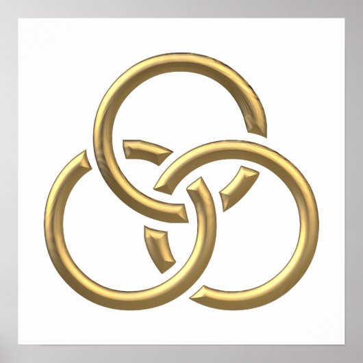 Golden "3-D" Trinity Rings Poster (Vorne)
