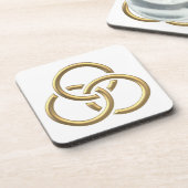 Golden "3-D" Trinity Rings Untersetzer (Linke Seite)