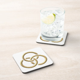 Golden "3-D" Trinity Rings Untersetzer