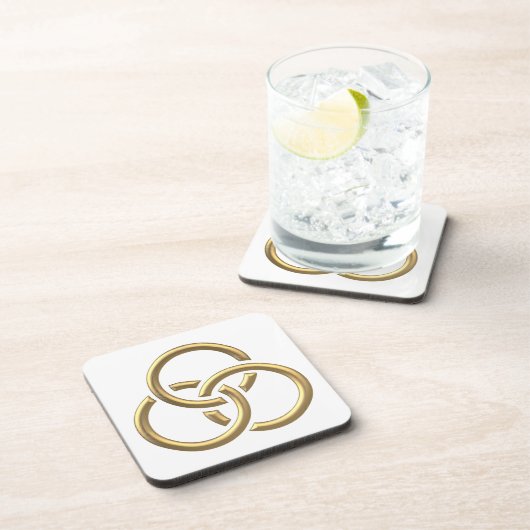 Golden "3-D" Trinity Rings Untersetzer (Rechte Seite)