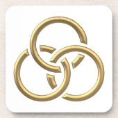 Golden "3-D" Trinity Rings Untersetzer (Vorderseite)