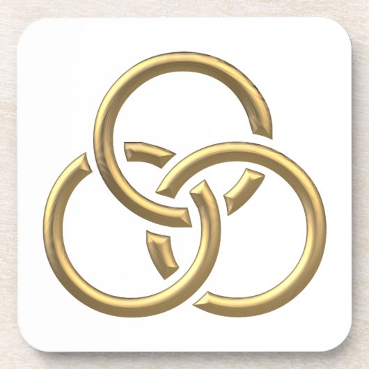 Golden "3-D" Trinity Rings Untersetzer (Vorderseite)