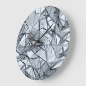 Golden 3D Metal: Geometrischer Hintergrund Große Wanduhr (Winkel)