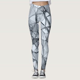 Golden 3D Metal: Geometrischer Hintergrund Leggings