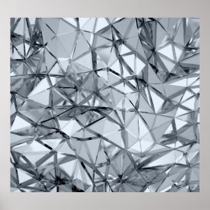 Golden 3D Metal: Geometrischer Hintergrund Poster