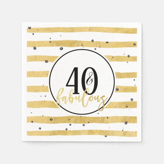 Golden 40 und fabelhafte 40. Geburtstags-Party Nap Serviette (Vorderseite)