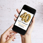 Golden 40 Years Birthday Invitation Einladung