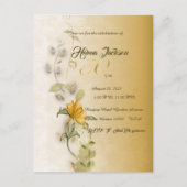 Golden 50. Geburtstags-Einladung Postkarte (Vorderseite)