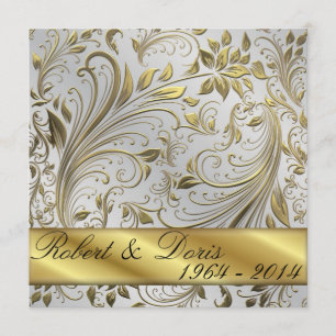 Golden 50. Hochzeit Jahrestag Einladung Gold