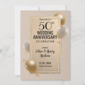 Golden 50. Hochzeitstag Einladung (Vorderseite)