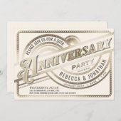 Golden 50. Hochzeitstag Einladungen Weiß (Vorne/Hinten)