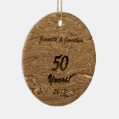 Golden 50. Hochzeitstag Keramikornament (Rechts)