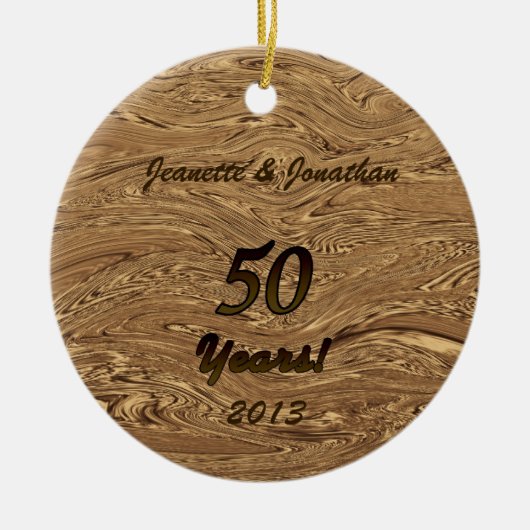 Golden 50. Hochzeitstag Keramikornament (Vorne)