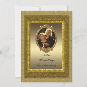 Golden 50. Hochzeitstag Party Einladung