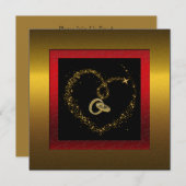 Golden 50. Hochzeitstag Party Einladung (Vorne/Hinten)