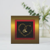 Golden 50. Hochzeitstag Party Einladung (Stehend Vorderseite)