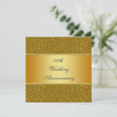 Golden 50. Hochzeitstag Party Einladung (Stehend Vorderseite)
